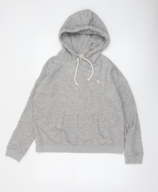 Jack Wills Womens Grey Pullover Hoodie UK 10 Cotton Blend