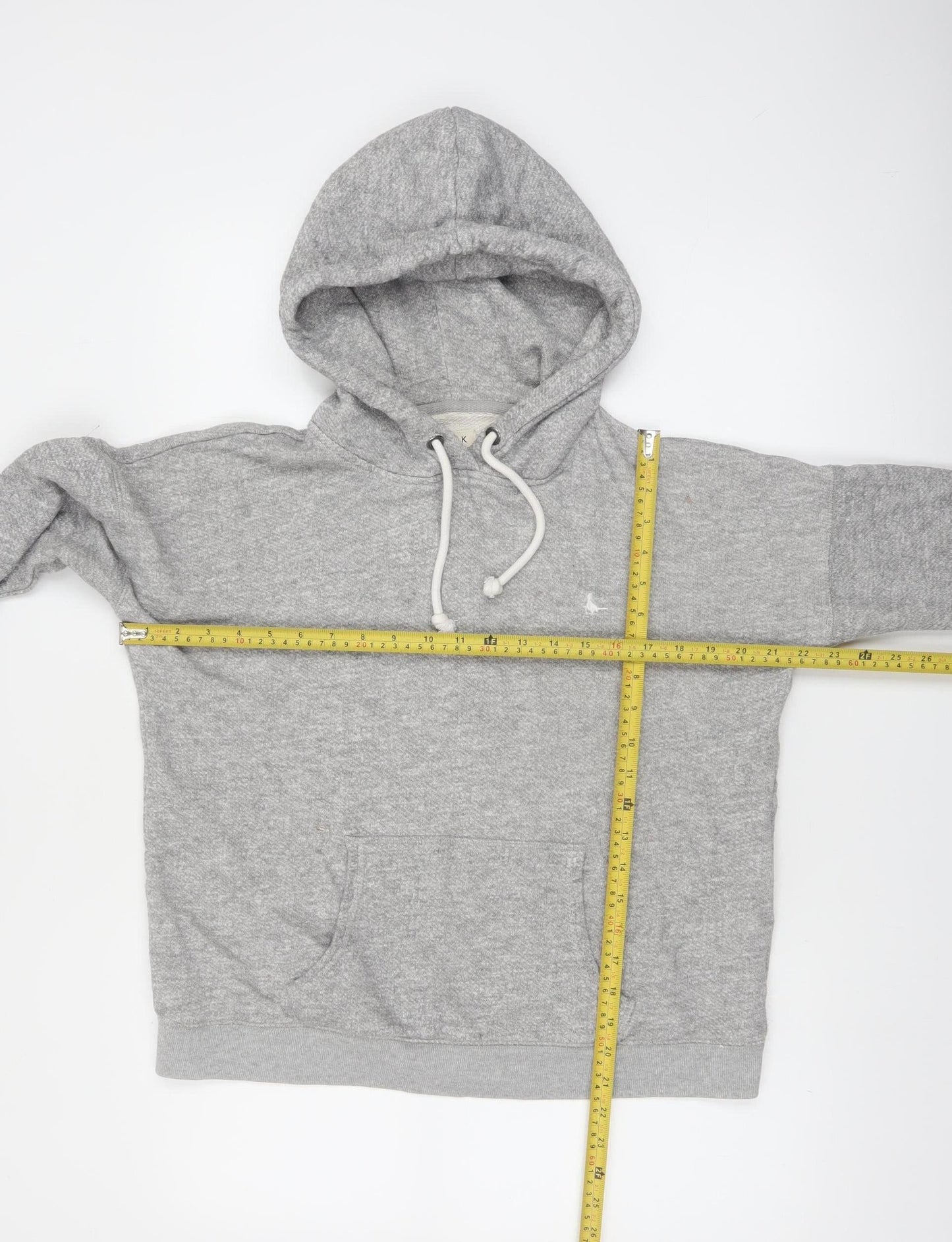 Jack Wills Womens Grey Pullover Hoodie UK 10 Cotton Blend