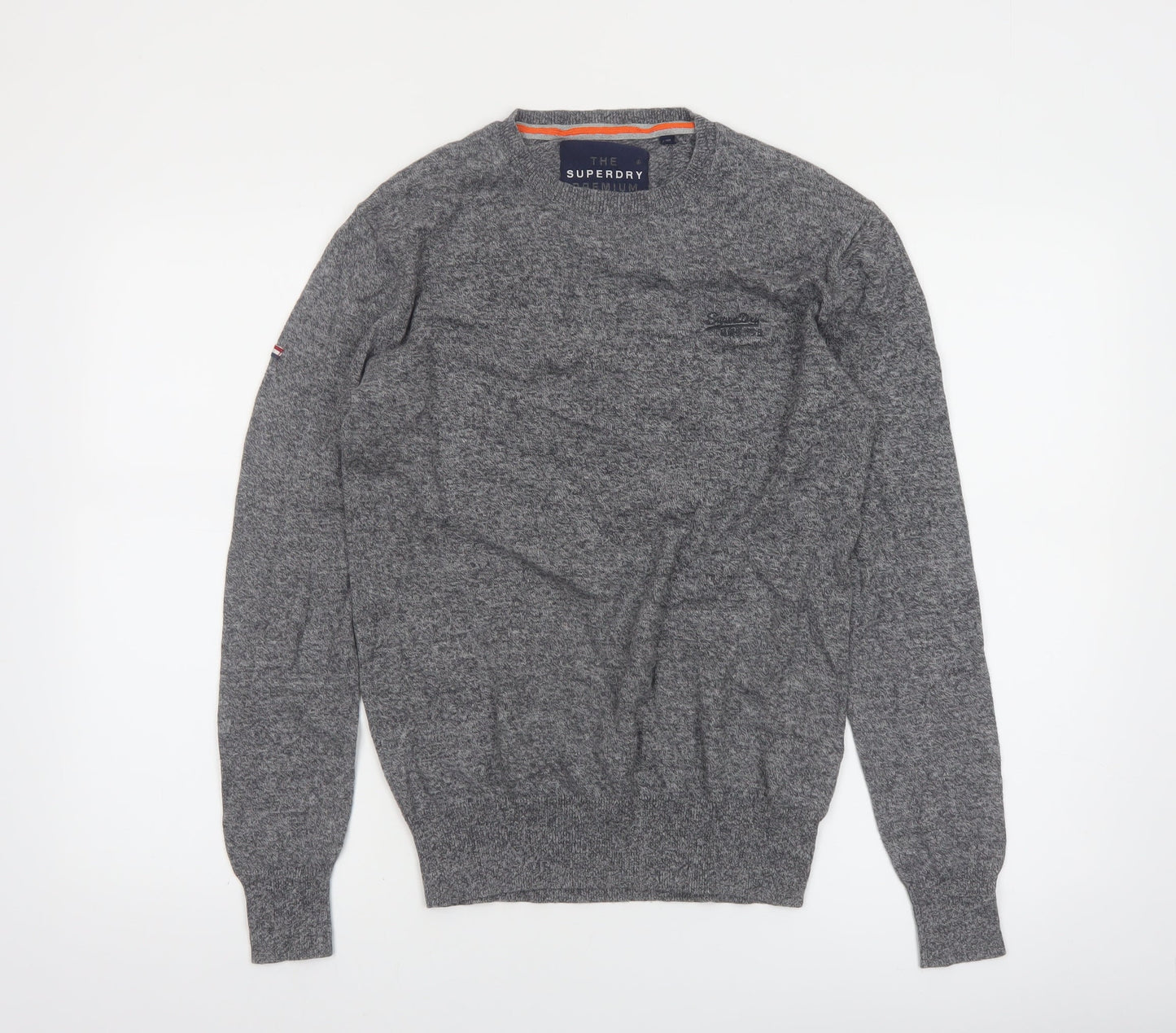 Superdry Men's Grey Cotton Cashmere Crew Neck Jumper Size S