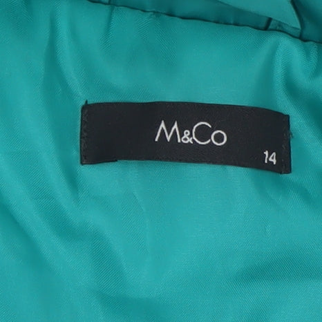 M&Co Womens Green Size 14 Sleeveless Padded Waistcoat Gilet
