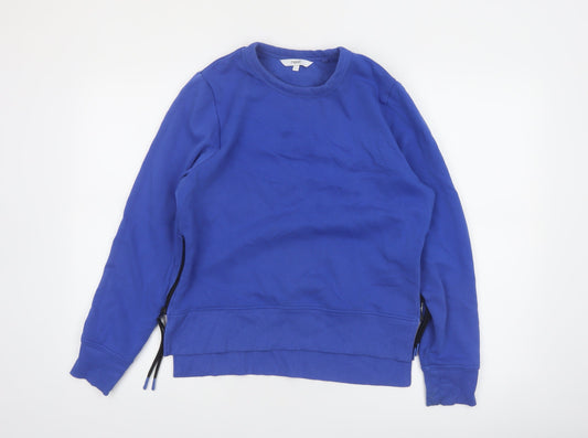 Prewornwholesale purple cropped slim fit active T-shirt with short sleeves and a high neckline.