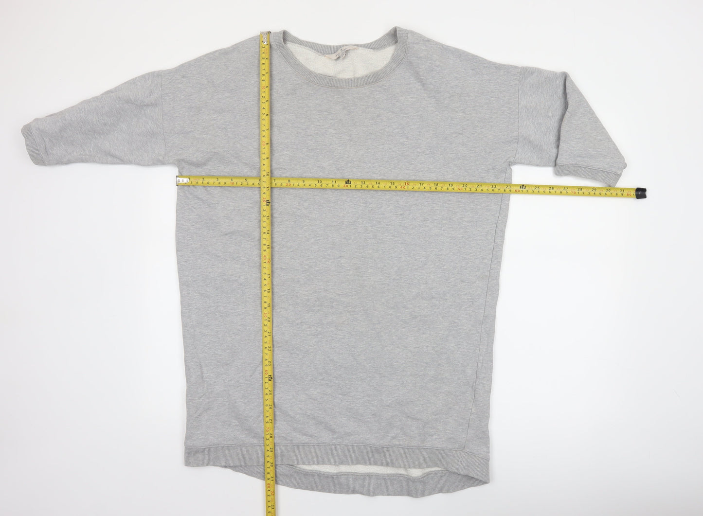 French Connection Women Grey Cotton Pullover Sweatshirt Size 12