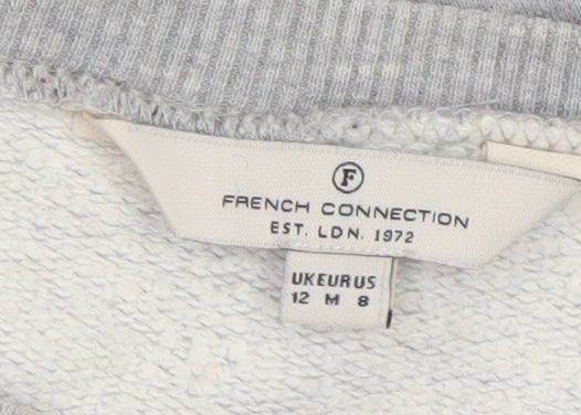 French Connection Women Grey Cotton Pullover Sweatshirt Size 12
