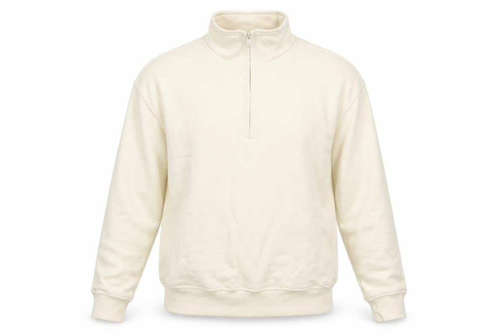 Atlant Mens Beige 1/4 Zip High Neck Sweatshirt Size L