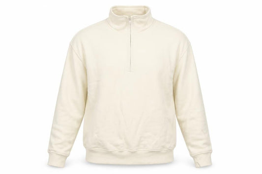 Atlant Mens Beige 1/4 Zip High Neck Sweatshirt Size L
