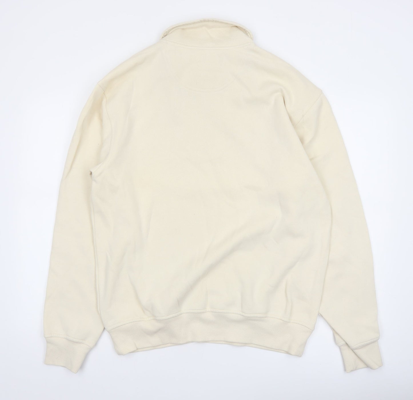 Atlant Mens Beige 1/4 Zip High Neck Sweatshirt Size L