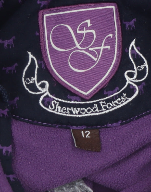 Sherwood Forest Womens Purple Fleece Pullover Sweatshirt UK 12