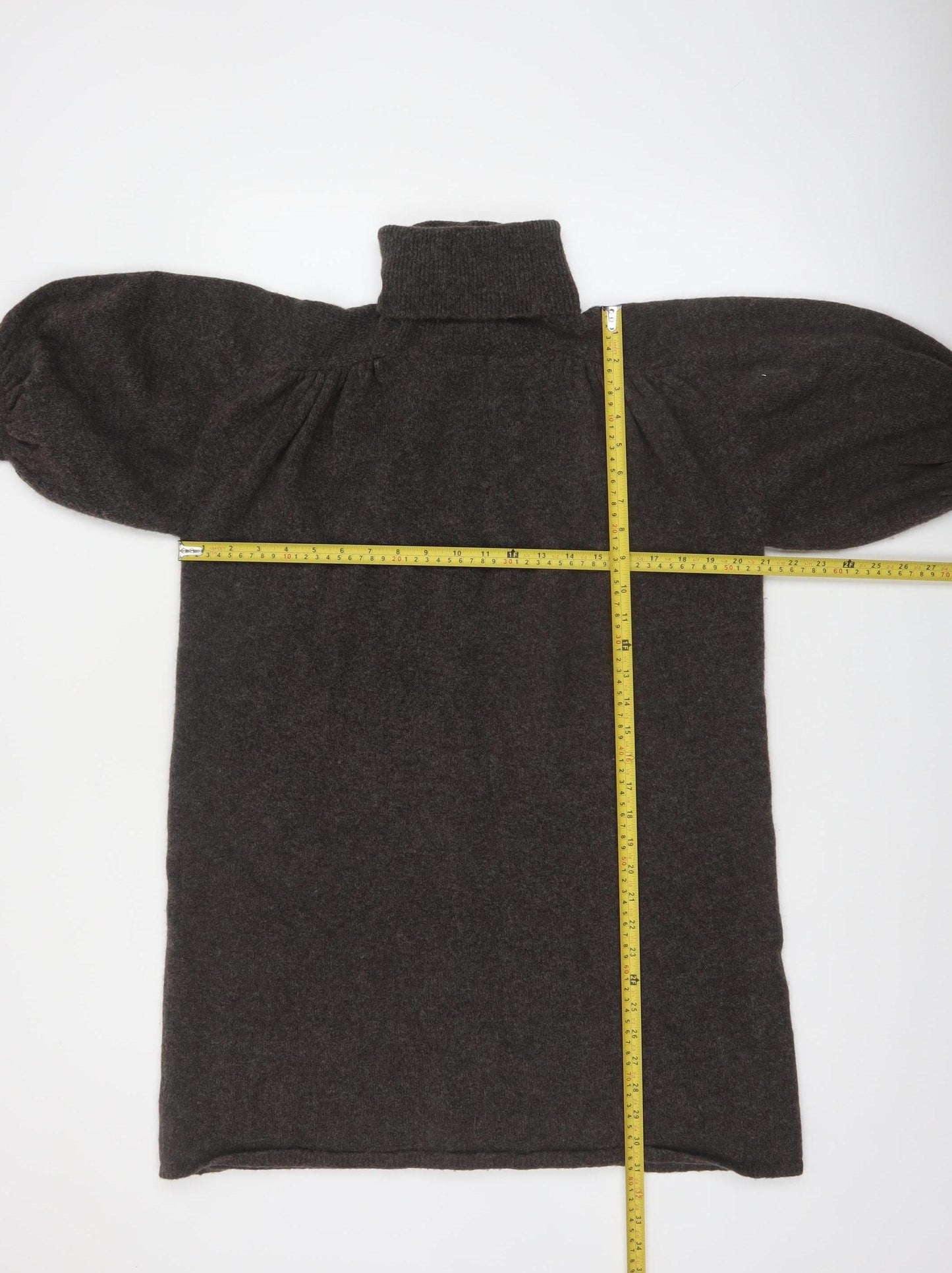 Zara Womens Brown Roll Neck Relaxed Fit Wool Blend Jumper Size 14