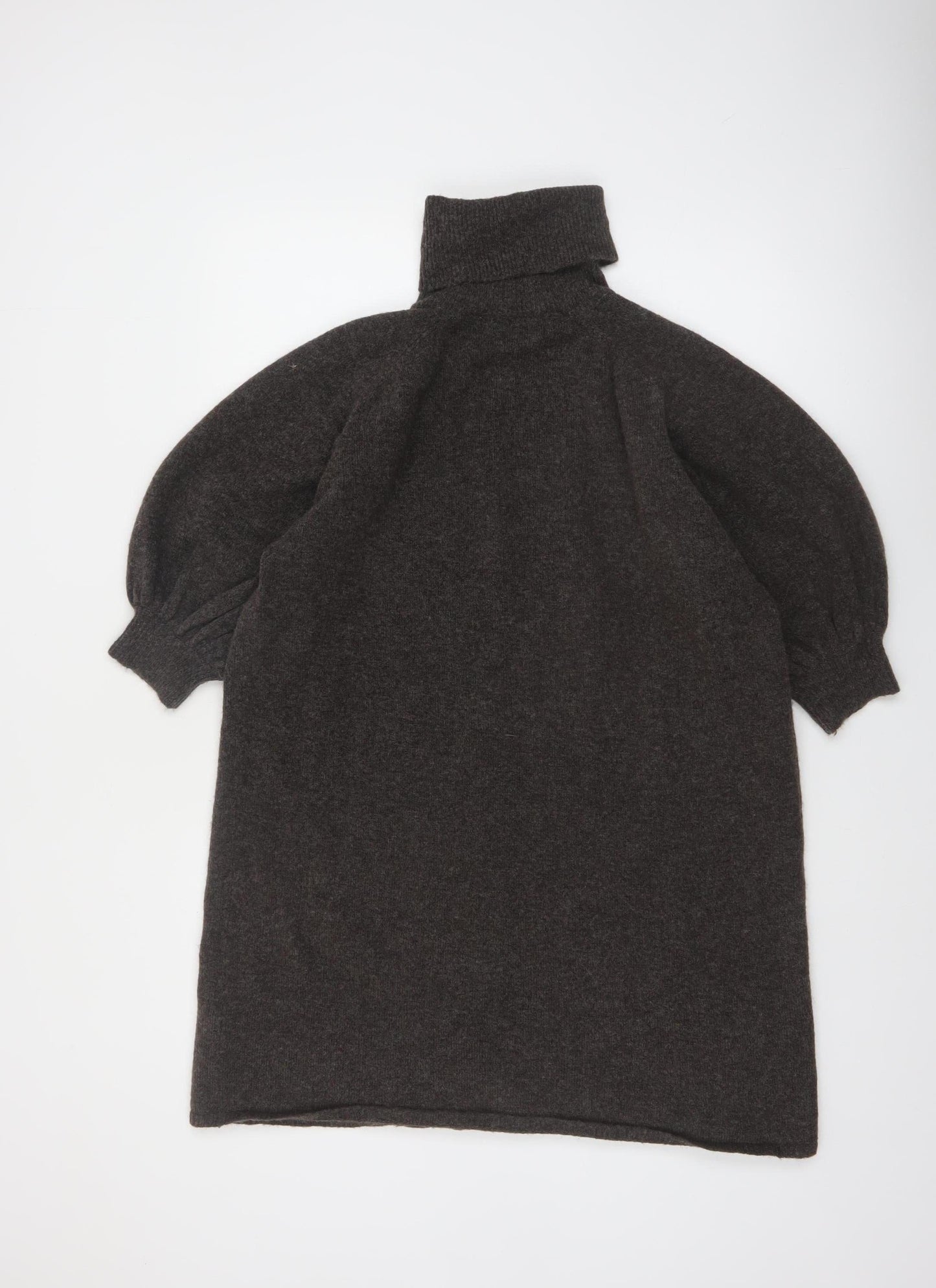 Zara Womens Brown Roll Neck Relaxed Fit Wool Blend Jumper Size 14