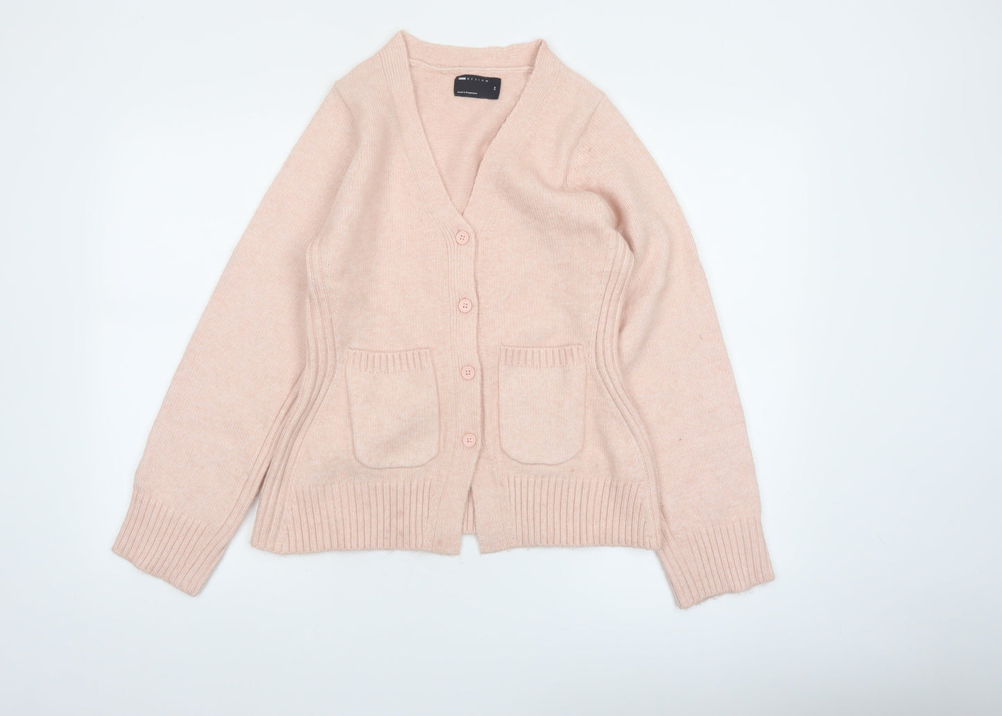 ASOS Women Pink XS Button Cardigan V-Neck Knit Jumper