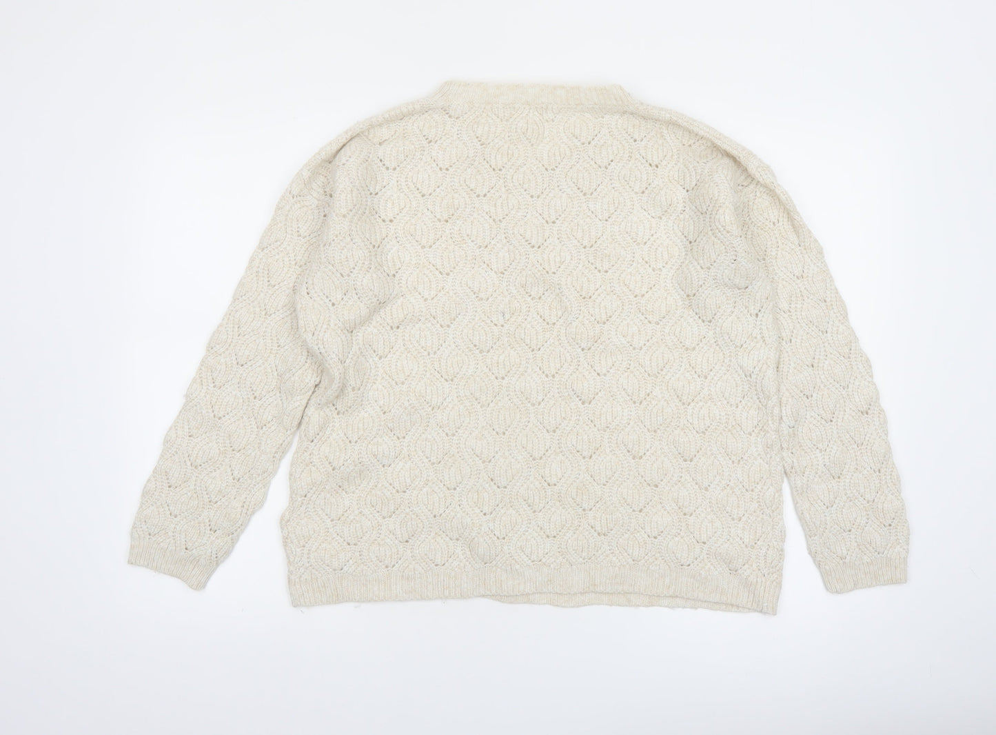 Fat Face Women's Ivory Cable-Knit Pullover Jumper Size 10