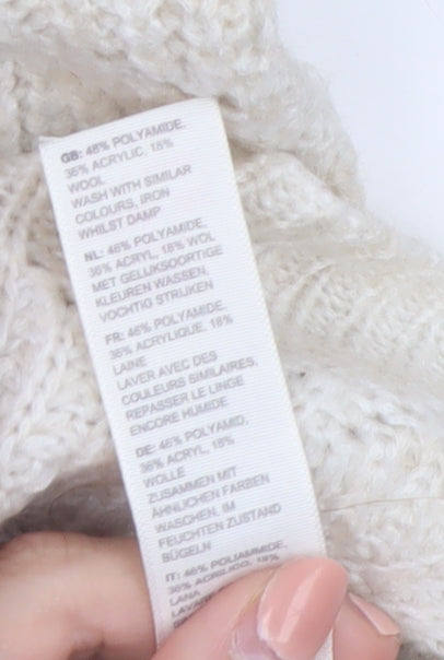Fat Face Women's Ivory Cable-Knit Pullover Jumper Size 10