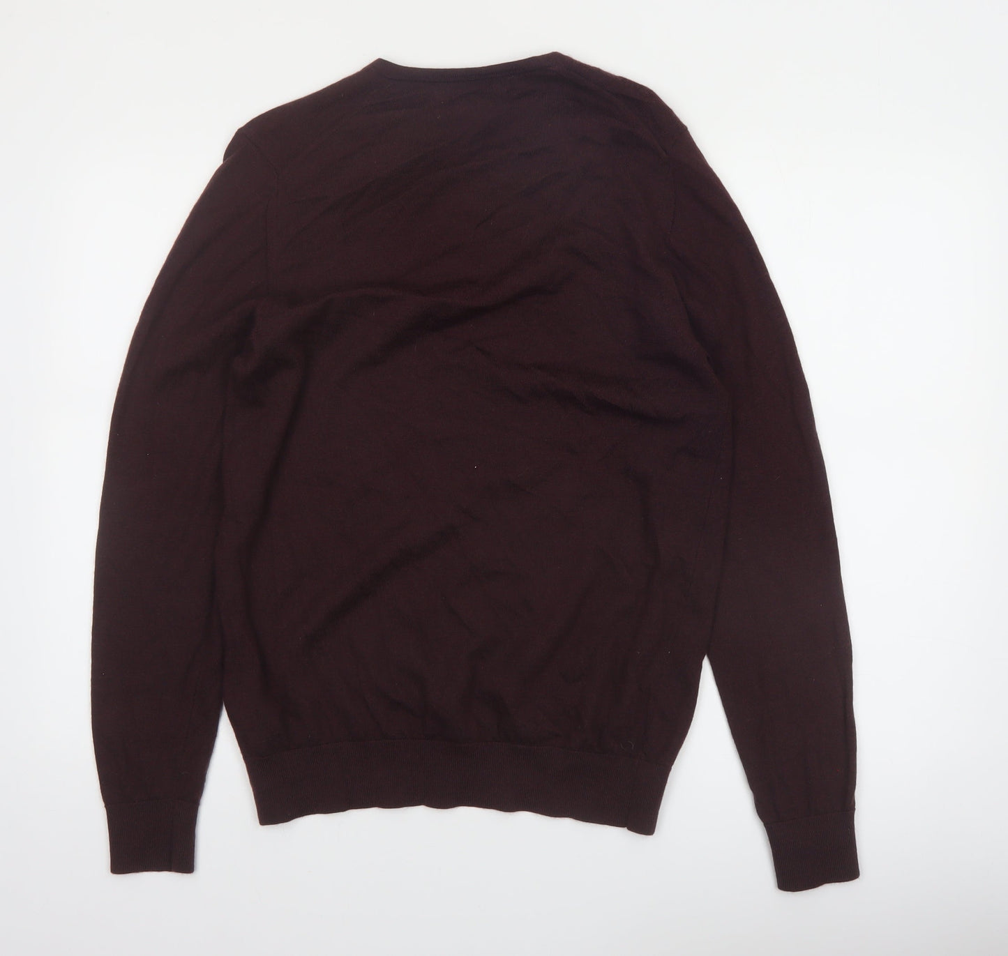 Marks and Spencer Men’s Brown Merino Wool V-Neck Jumper M