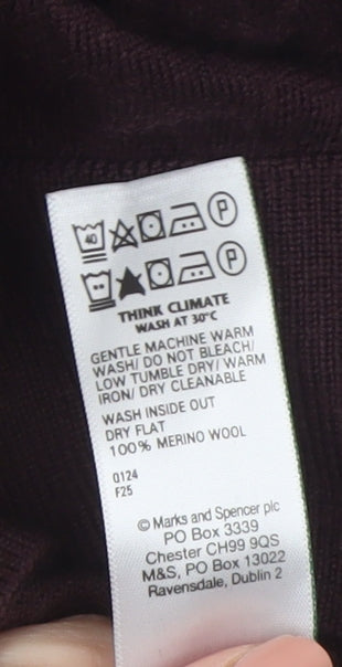 Marks and Spencer Men’s Brown Merino Wool V-Neck Jumper M