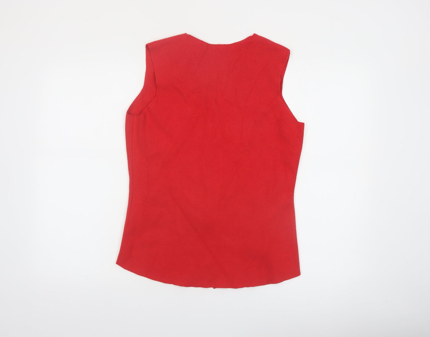 Marks and Spencer Womens Red Sleeveless Button Blouse M