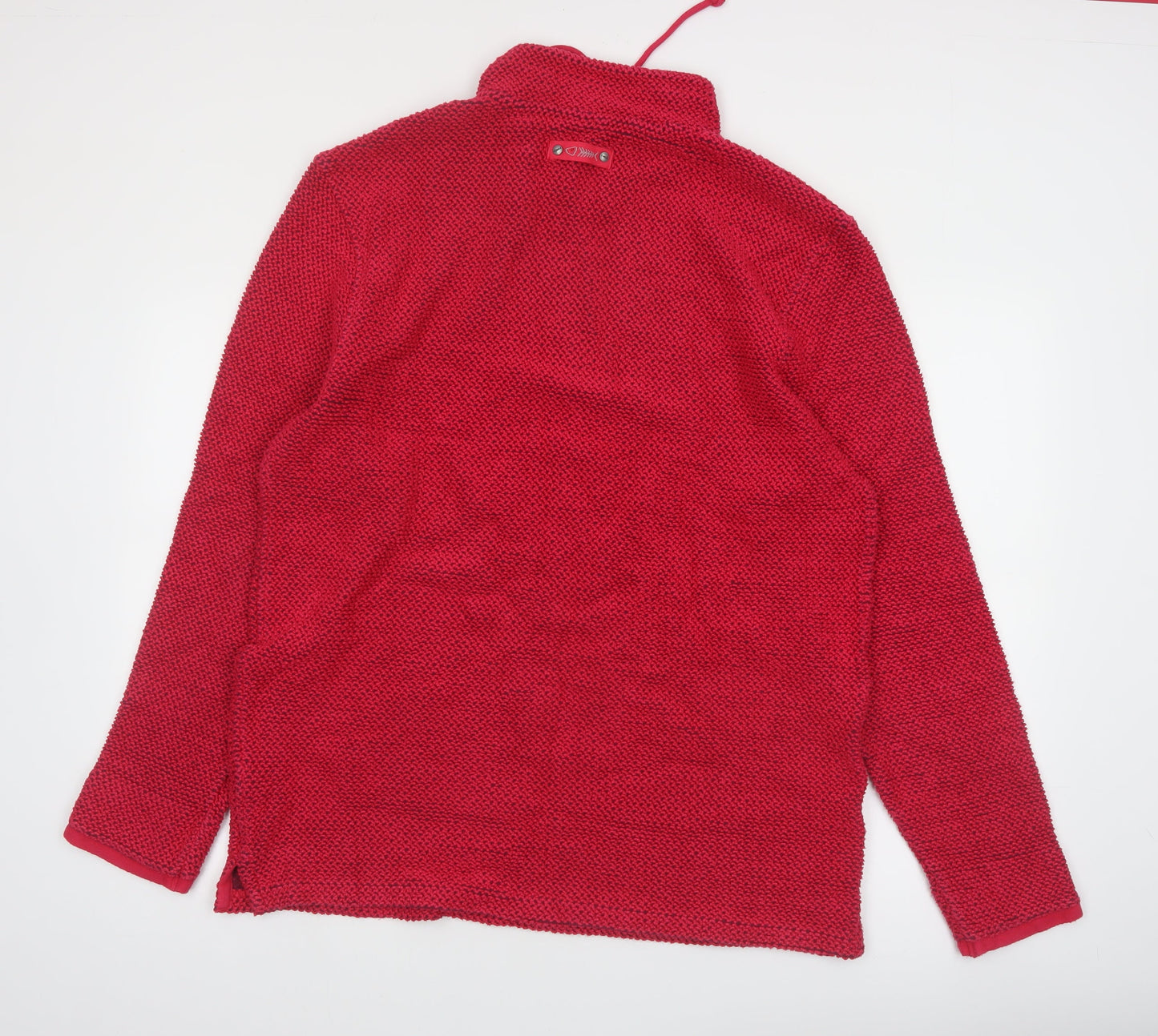 Weird Fish Men's Red 1/4 Zip Pullover Knit Sweatshirt Size L
