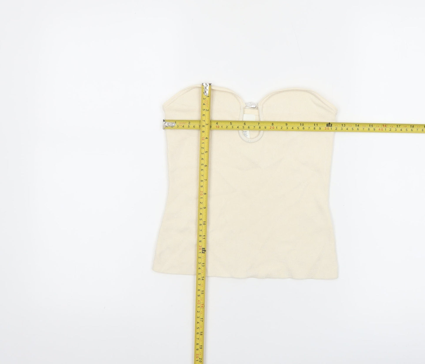 H&M Women Ivory Strapless Camisole Top Size S