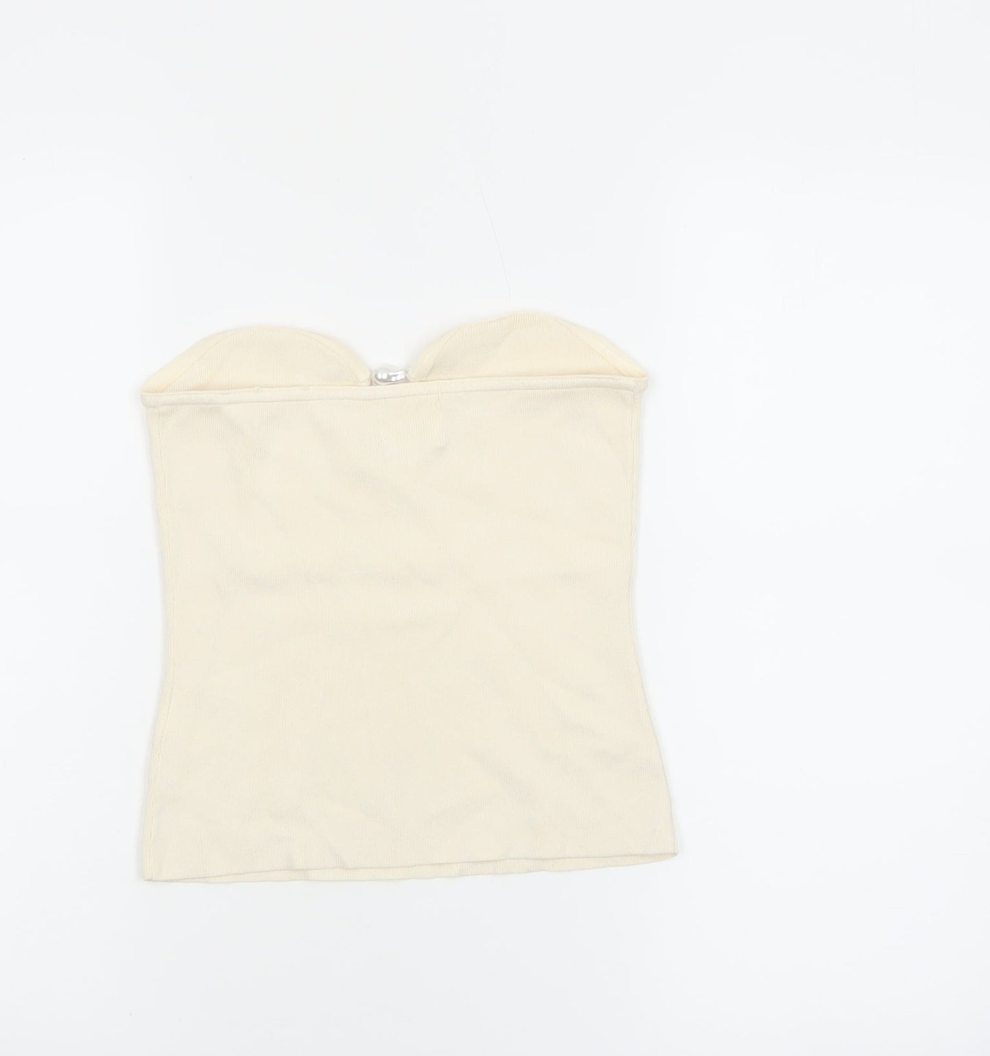 H&M Women Ivory Strapless Camisole Top Size S