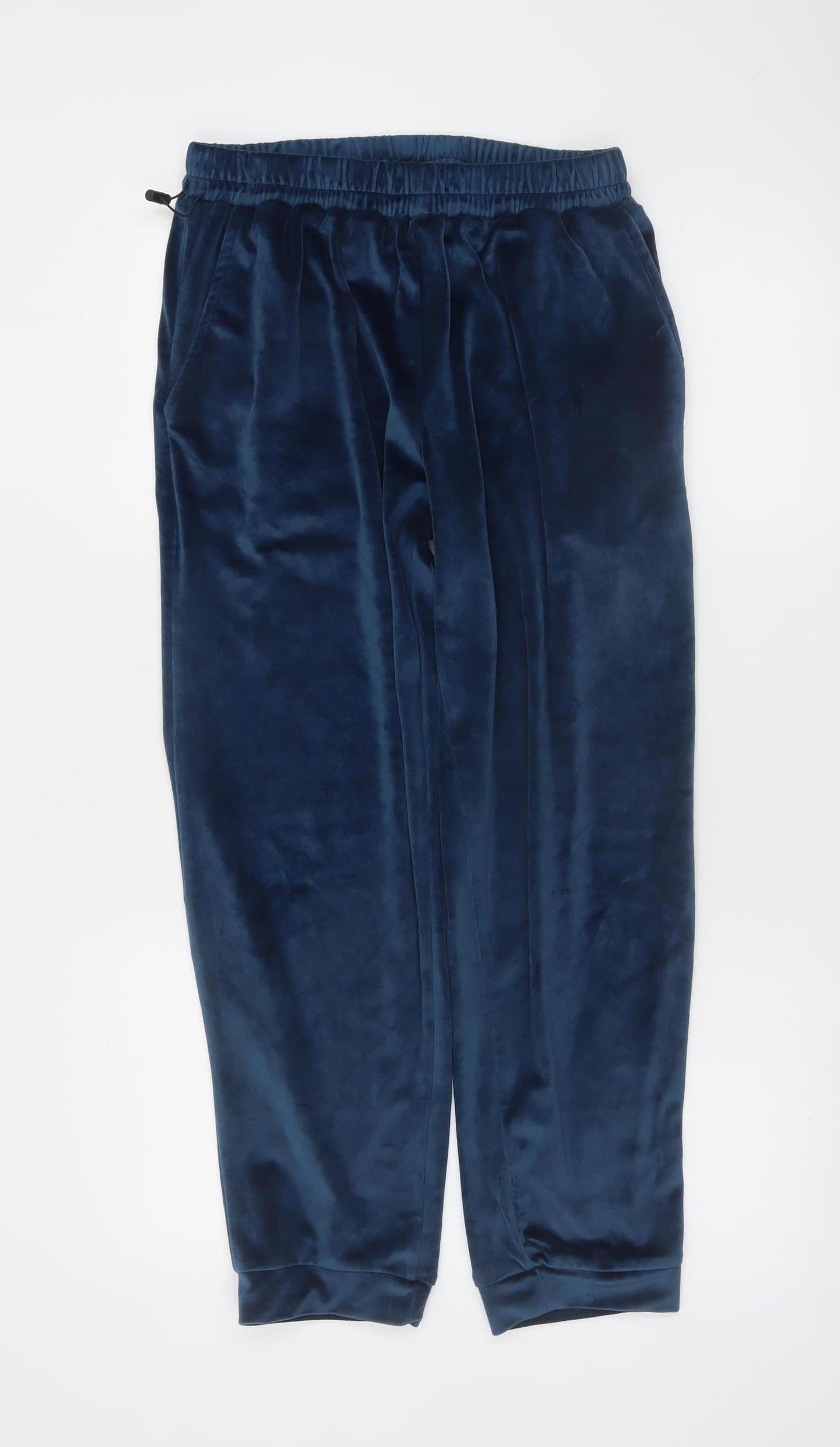 Neudis Women's Blue Velour Jogger Trousers Size S