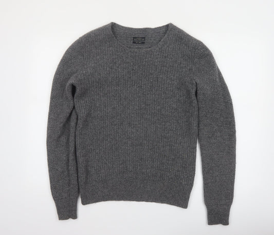AllSaints Men's Grey Wool Blend Crew Neck Jumper Size S
