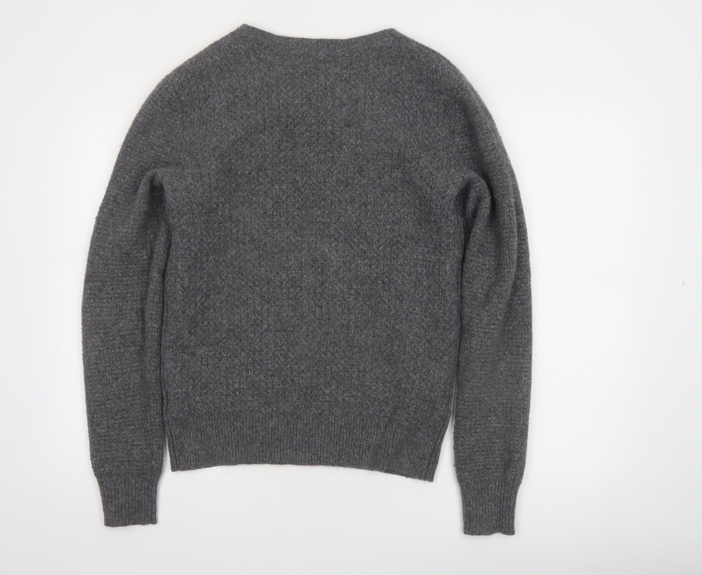 AllSaints Men's Grey Wool Blend Crew Neck Jumper Size S