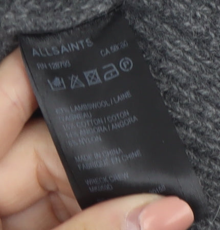 AllSaints Men's Grey Wool Blend Crew Neck Jumper Size S