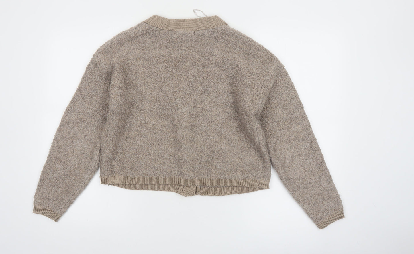 Marks and Spencer Women Beige Wool Blend Button Cardigan Size S