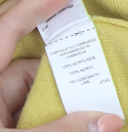 Marks and Spencer Per Una Women's Yellow Acrylic V-Neck Jumper Size 20