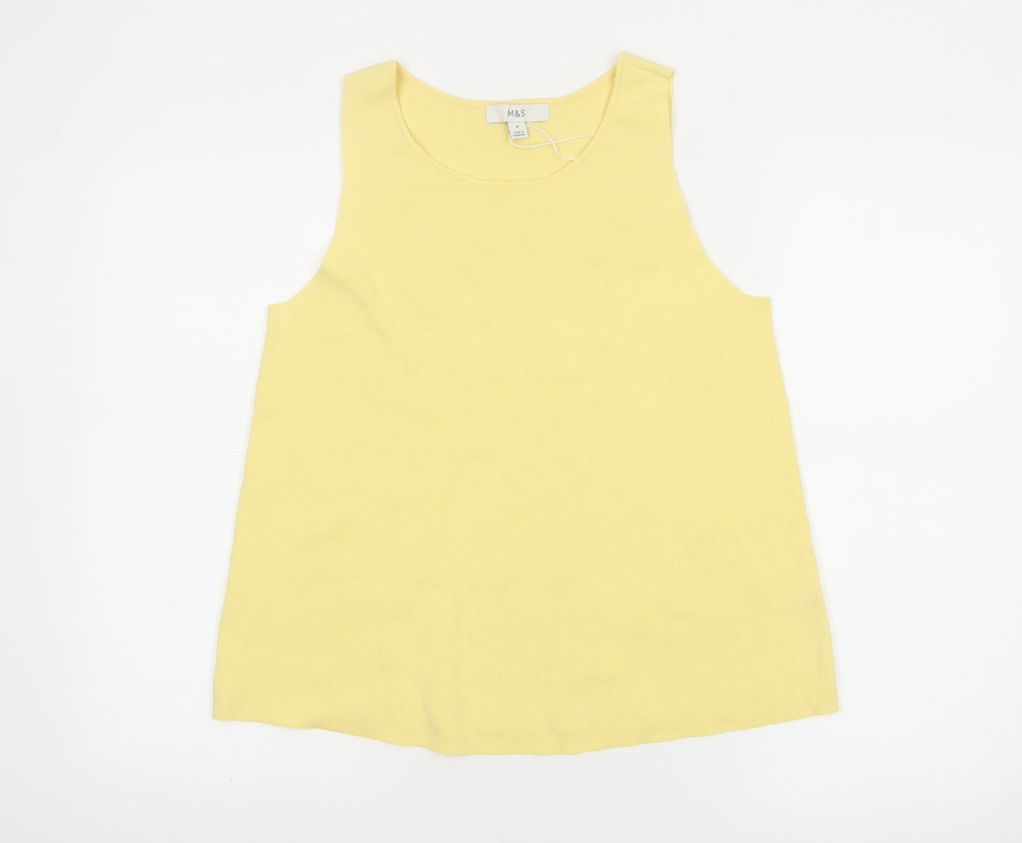 Marks and Spencer Women's Yellow Basic Tank Top Size M