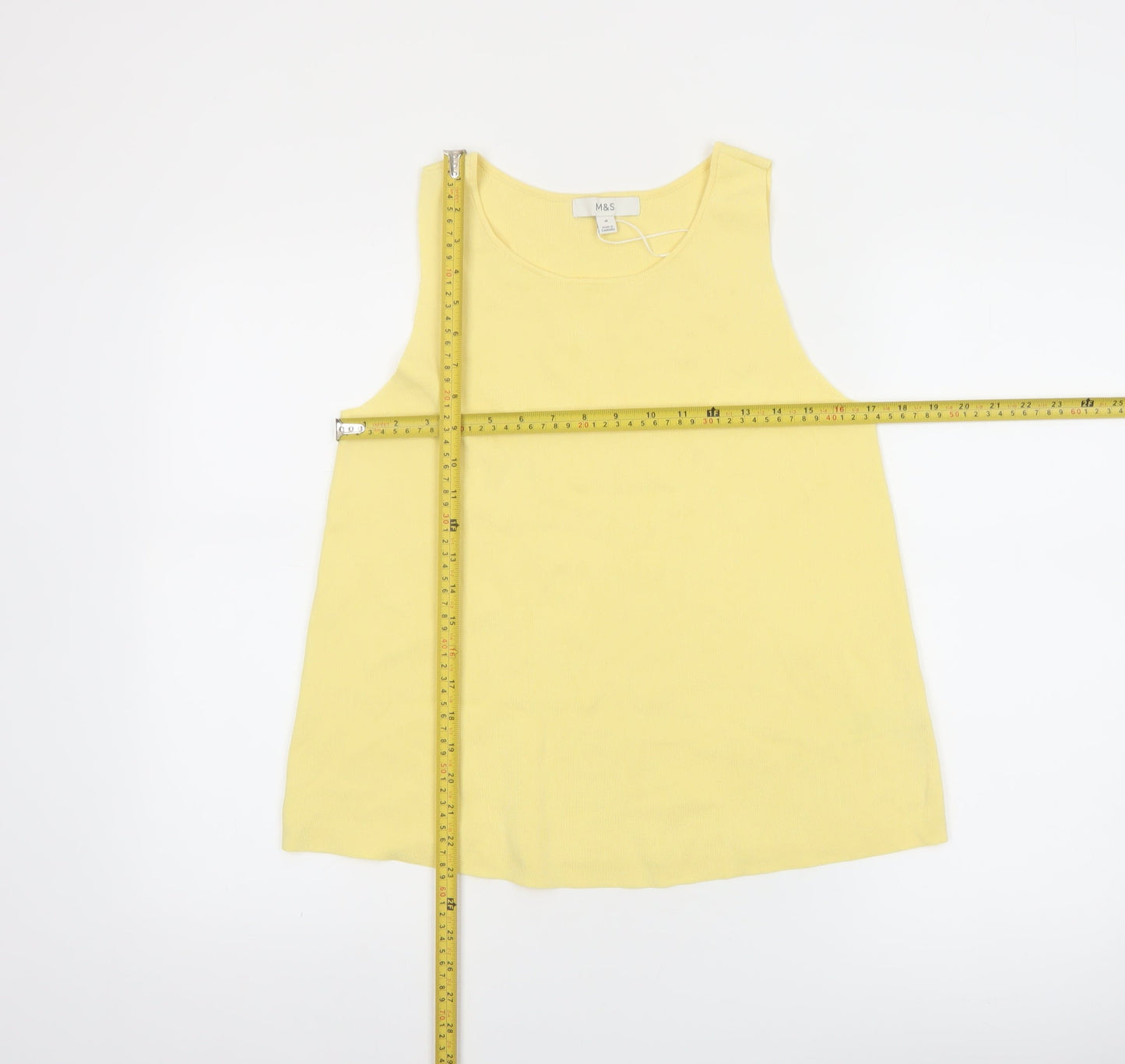 Marks and Spencer Women's Yellow Basic Tank Top Size M