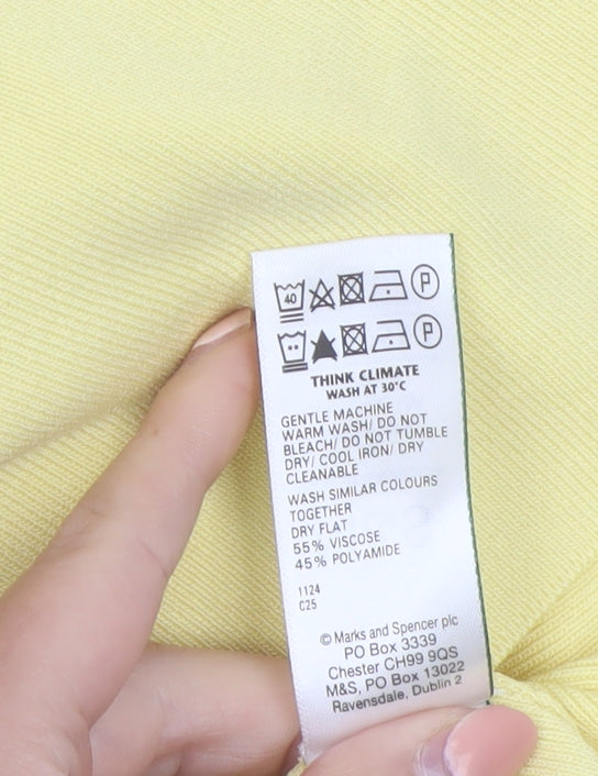 Marks and Spencer Women's Yellow Basic Tank Top Size M