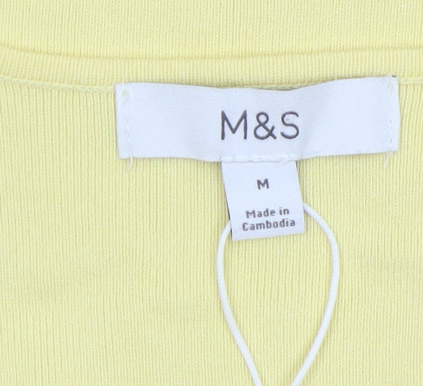 Marks and Spencer Women's Yellow Basic Tank Top Size M