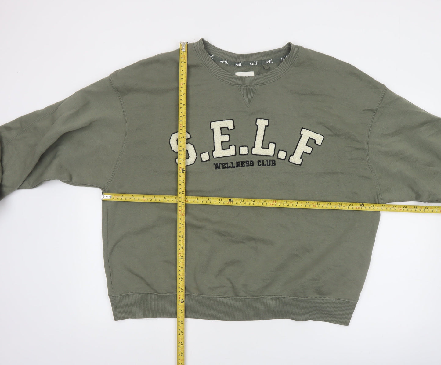 Next SELF Wellness Club Khaki Green Pullover Sweatshirt Women UK 20