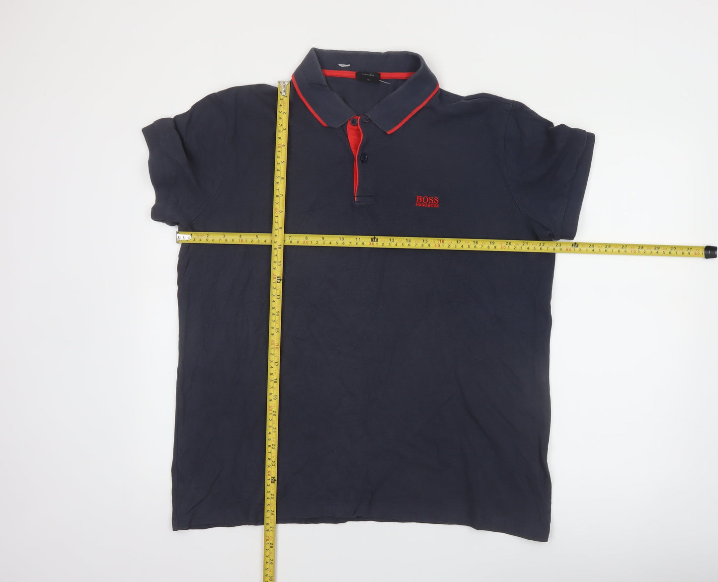 Hugo Boss Men's Blue Regular Fit Cotton Polo Shirt XL
