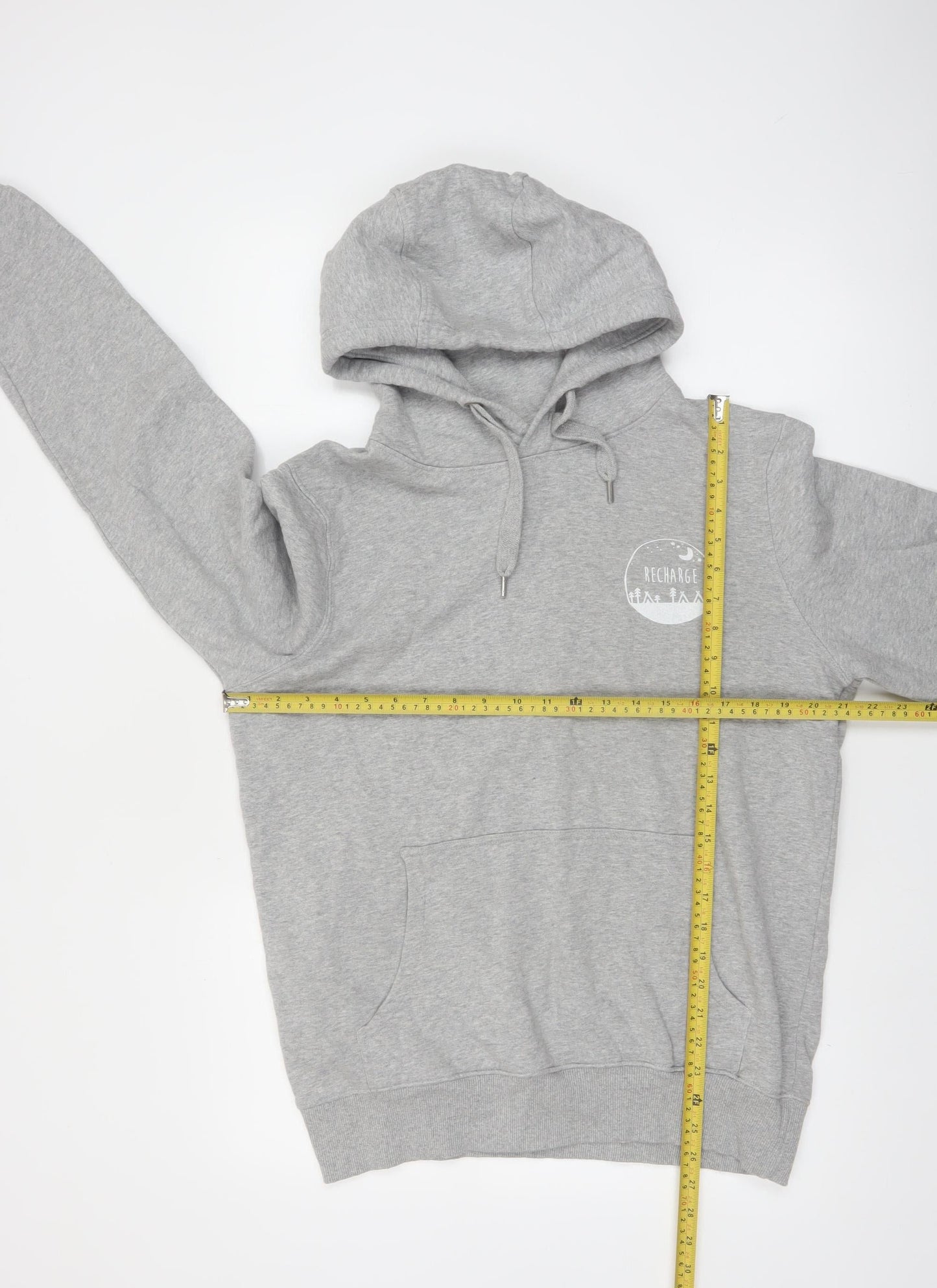 Earth Positive Men's Grey Pullover Hoodie M Regular Fit Graphic