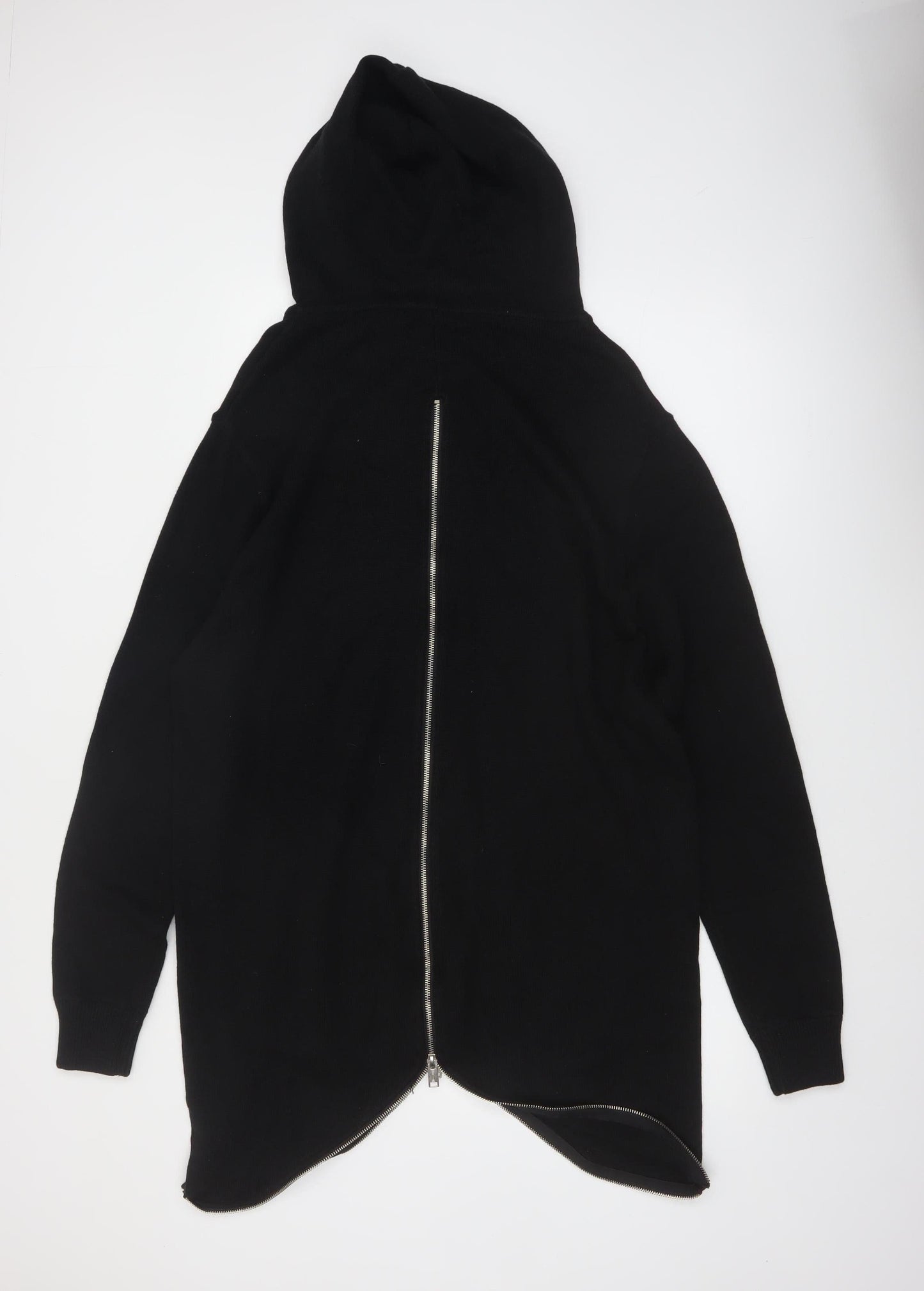 N1SQ Men's Black XL Full Zip Cotton Hoodie with Drawstring
