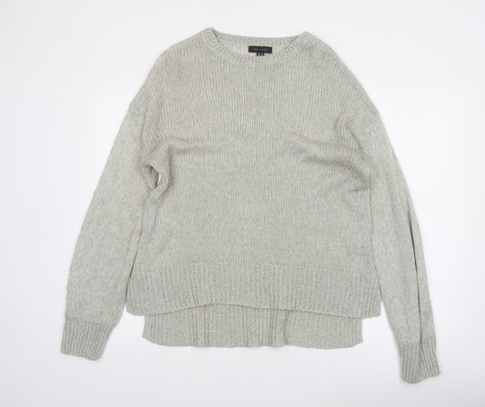 New Look Women Grey Knit Acrylic Crew Neck Pullover Jumper Size M
