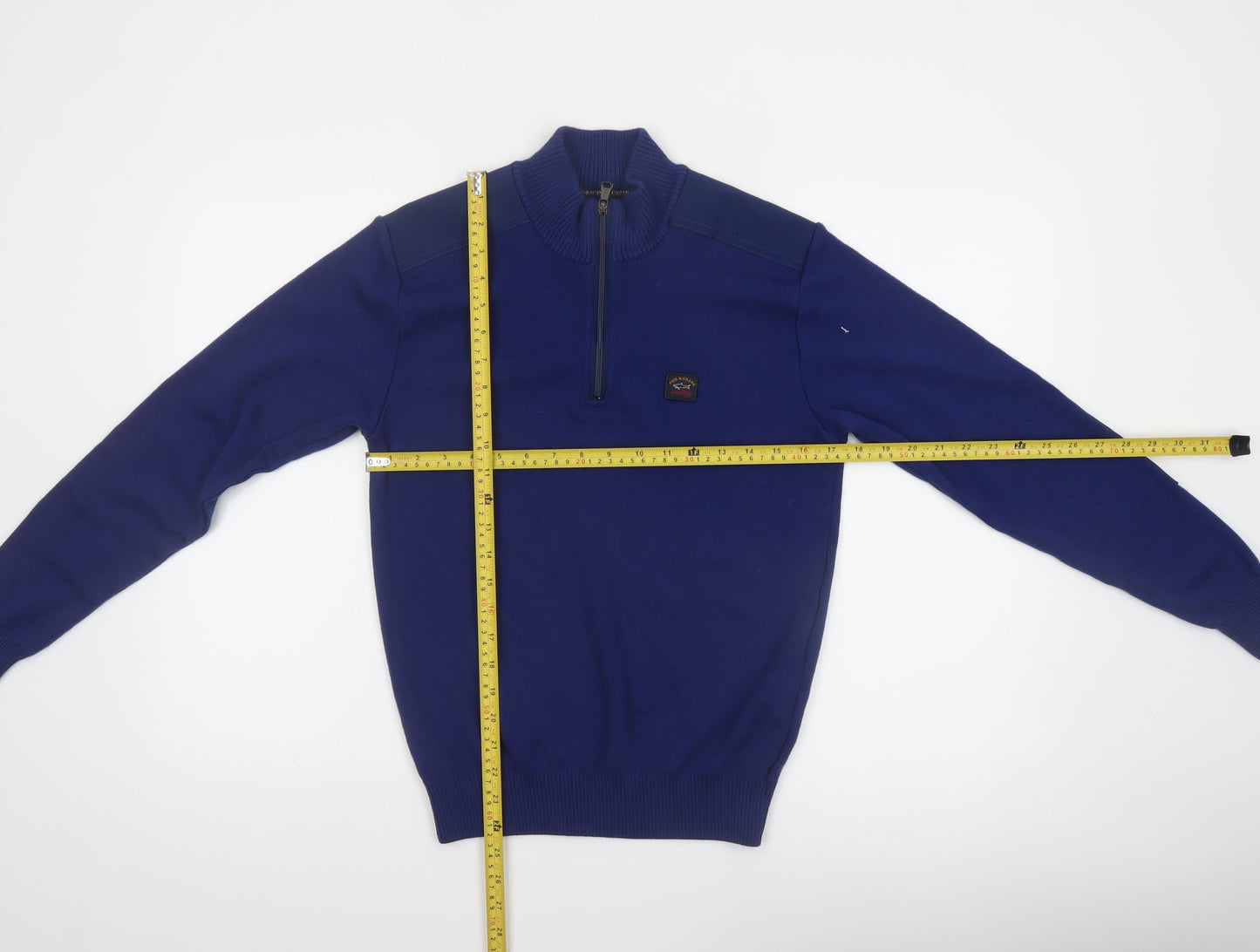 Paul & Shark Men’s Blue Wool Blend 1/2 Zip Jumper Size S
