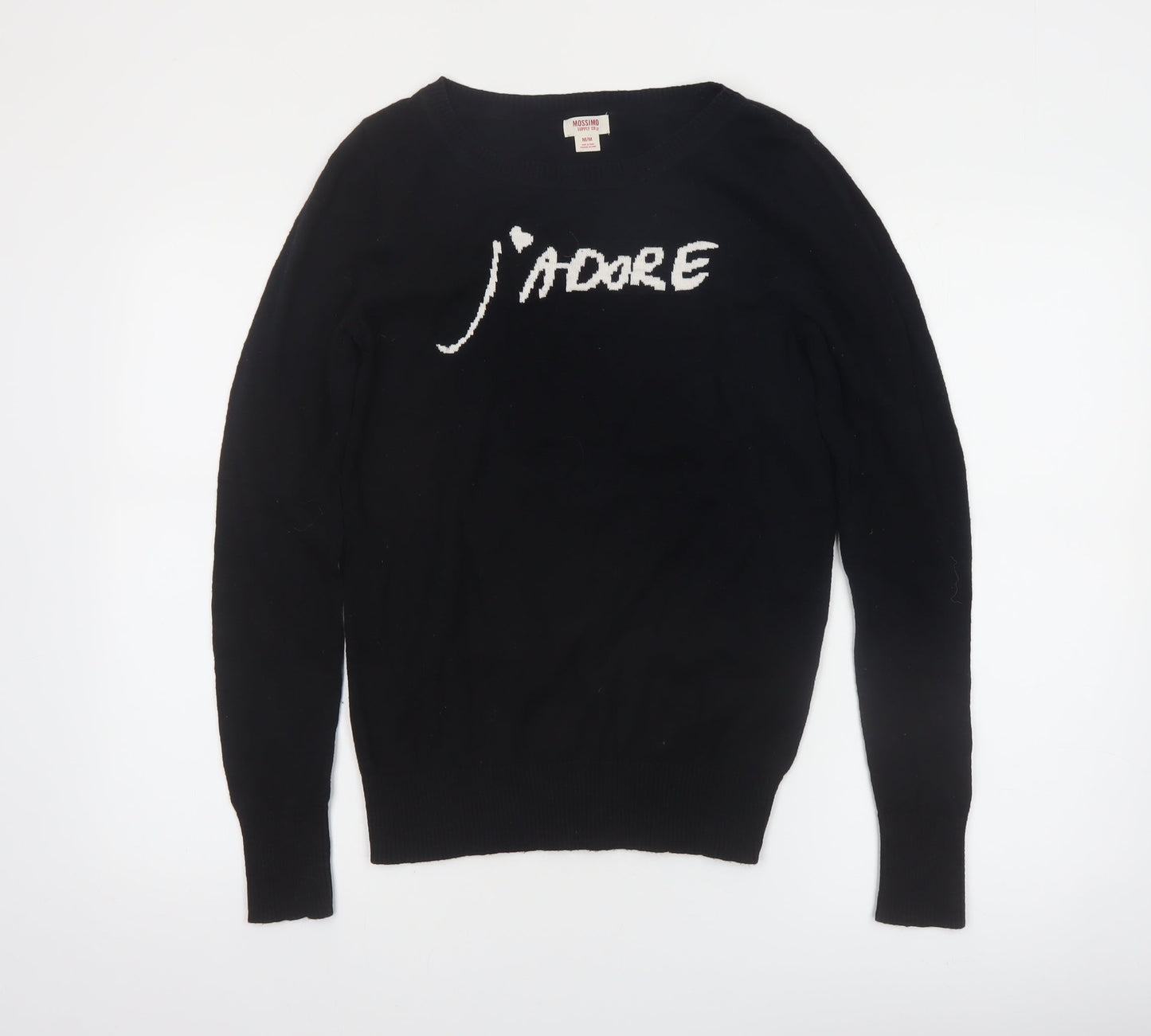 Mossimo Supply Co Women’s Black Cotton J'adore Jumper Size M