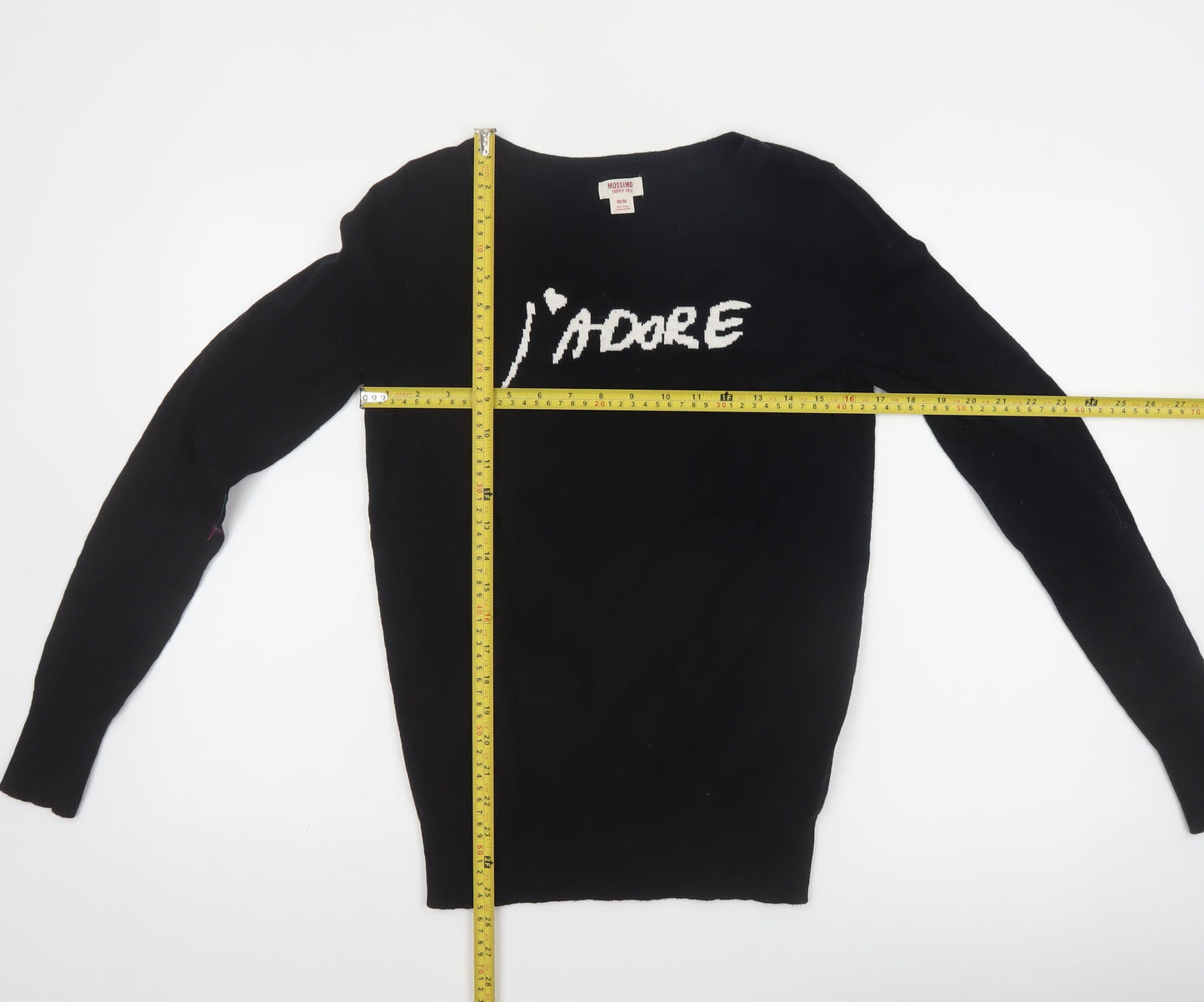 Mossimo Supply Co Women’s Black Cotton J'adore Jumper Size M