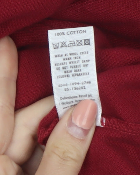 Casual Club Men's Red Cotton Polo Shirt Size M