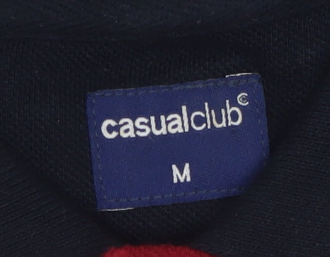 Casual Club Men's Red Cotton Polo Shirt Size M