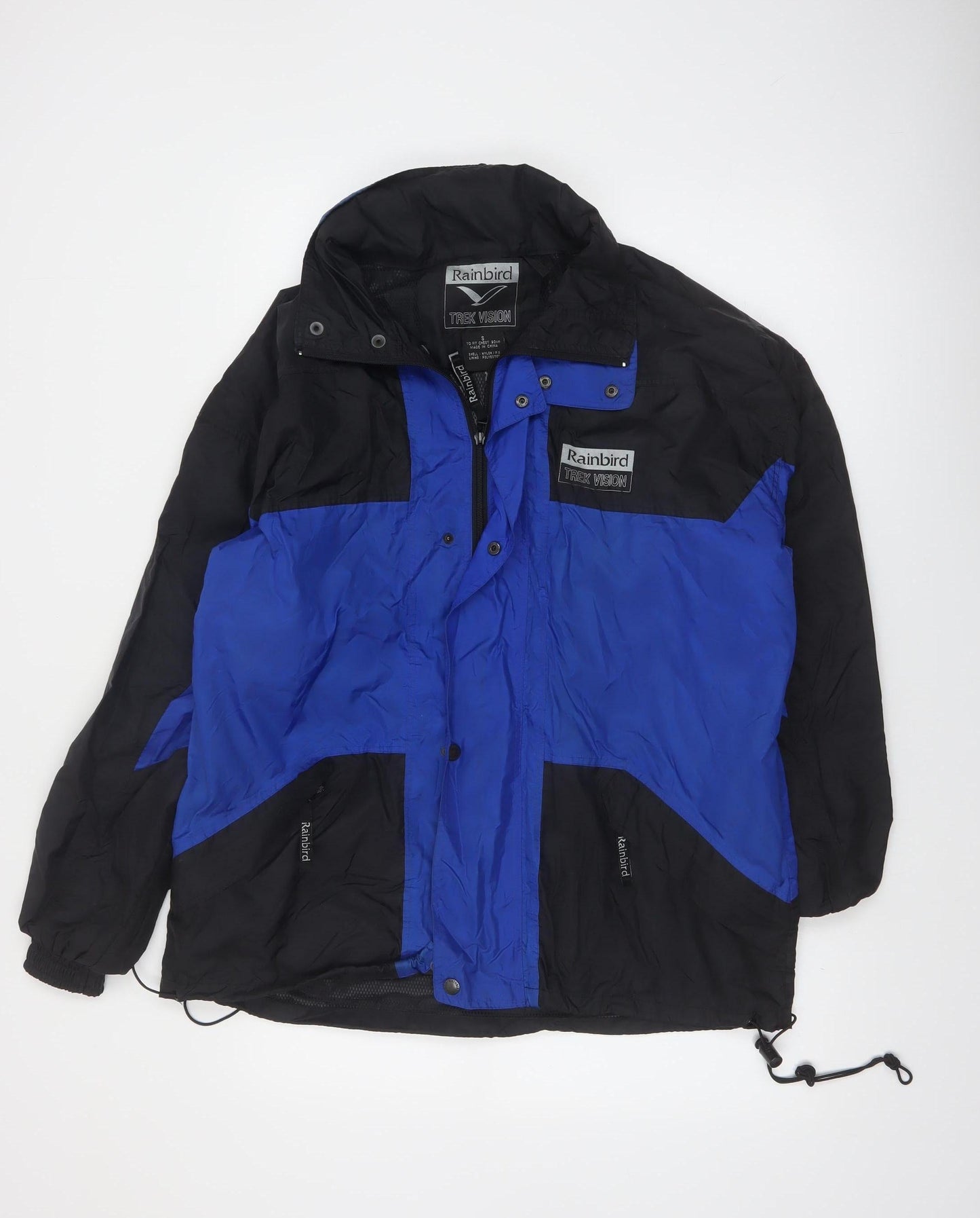 Rainbird Mens Blue Black Waterproof Hooded Windbreaker Jacket S