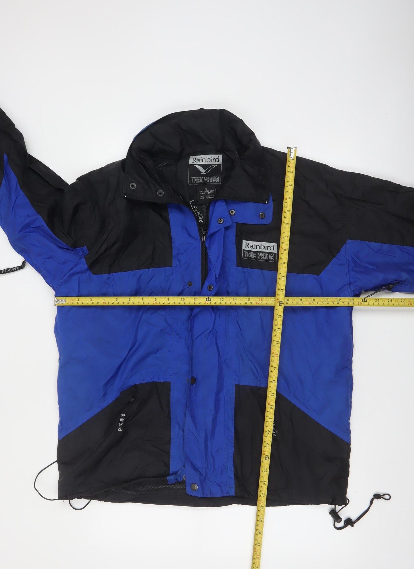 Rainbird Mens Blue Black Waterproof Hooded Windbreaker Jacket S