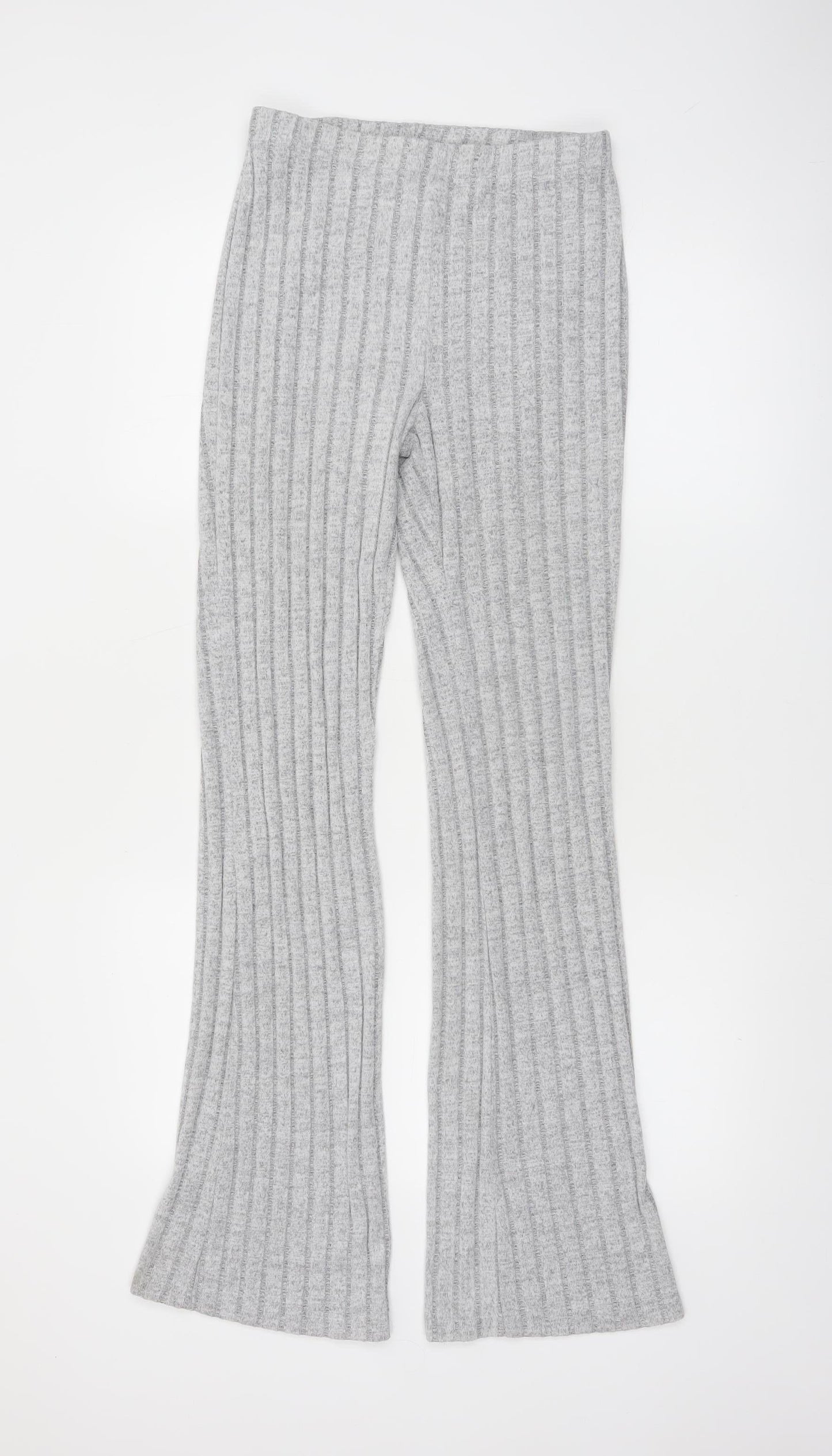 Elengatine Women’s Grey Flared Knit Trousers Size S