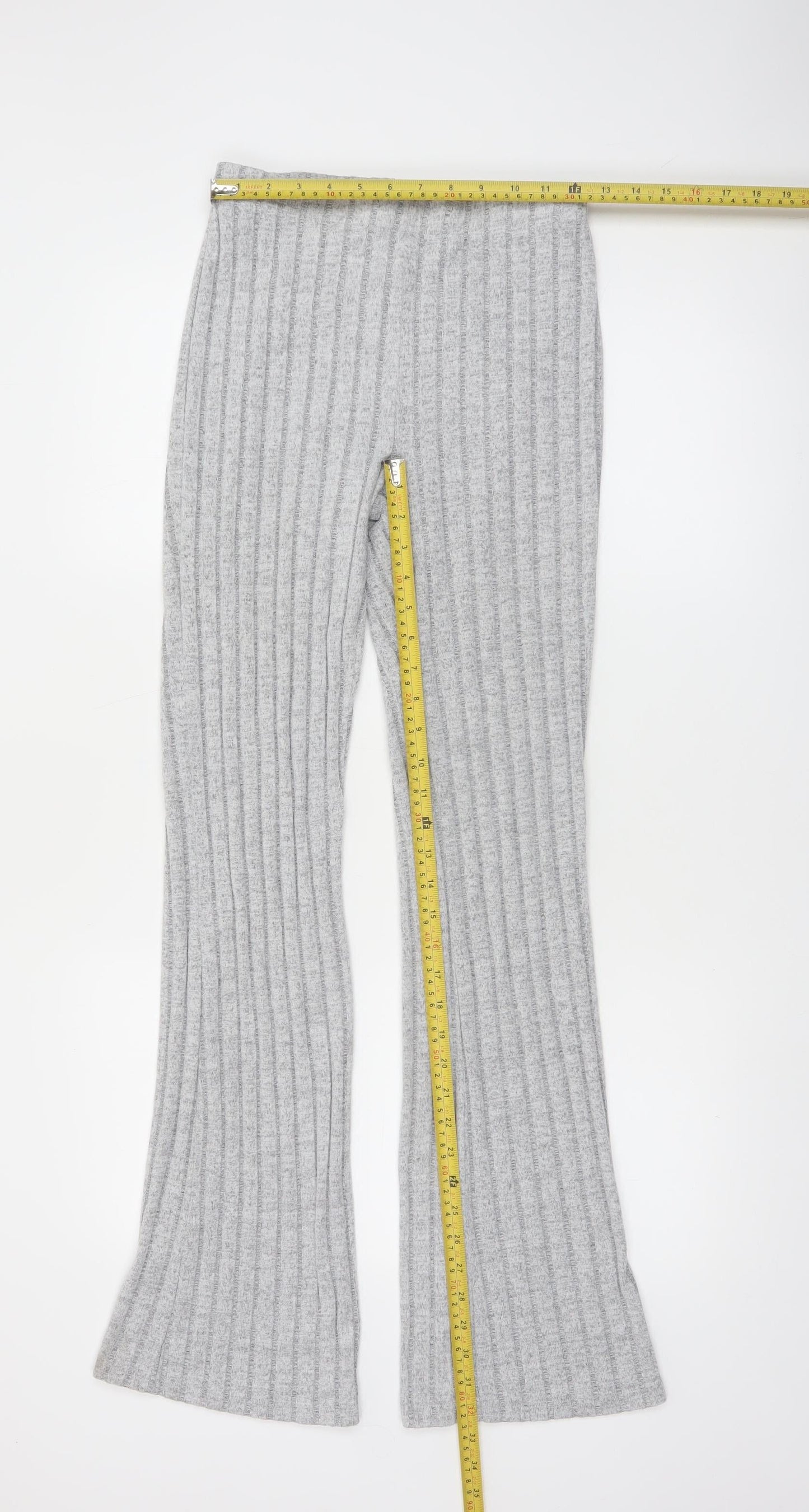 Elengatine Women’s Grey Flared Knit Trousers Size S