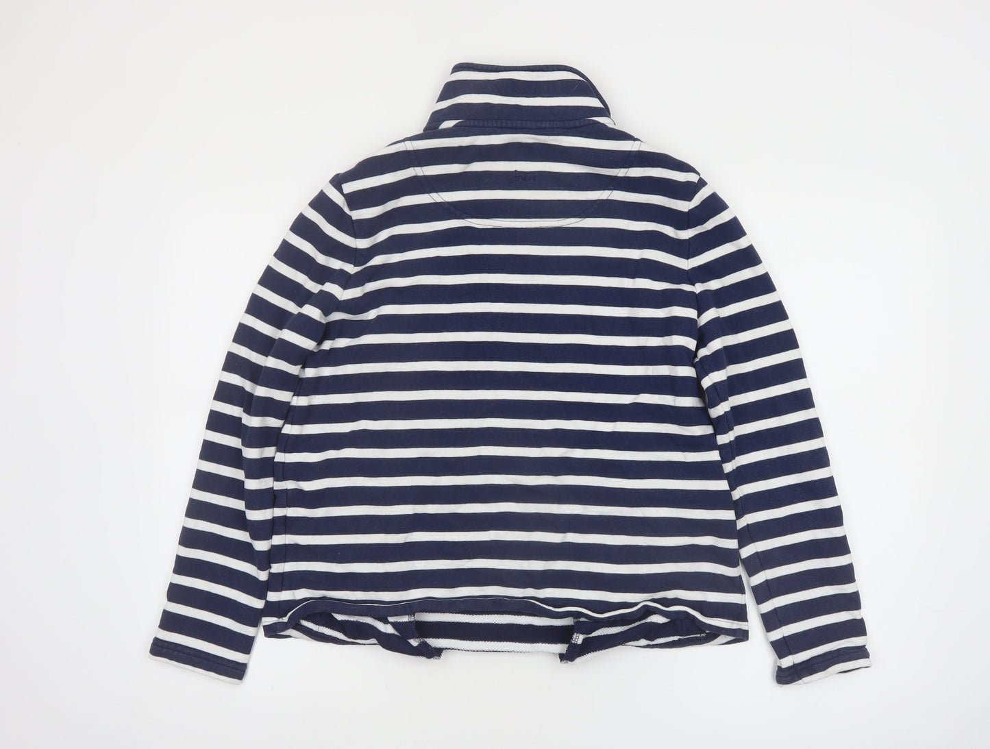 Joules Womens Navy White Striped 1/2 Zip Pullover Sweatshirt Size 10
