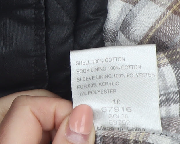 SoulCal & Co Women's Black Quilted Cotton Jacket Size 10