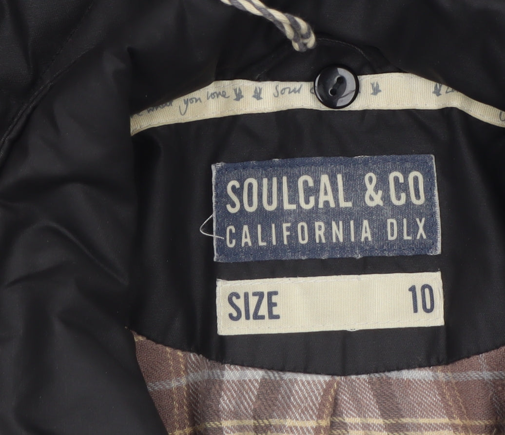 SoulCal & Co Women's Black Quilted Cotton Jacket Size 10