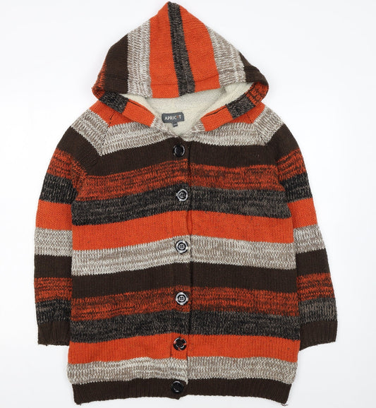 Apricot Women's Multicoloured Hooded Chunky Knit Cardigan UK 8